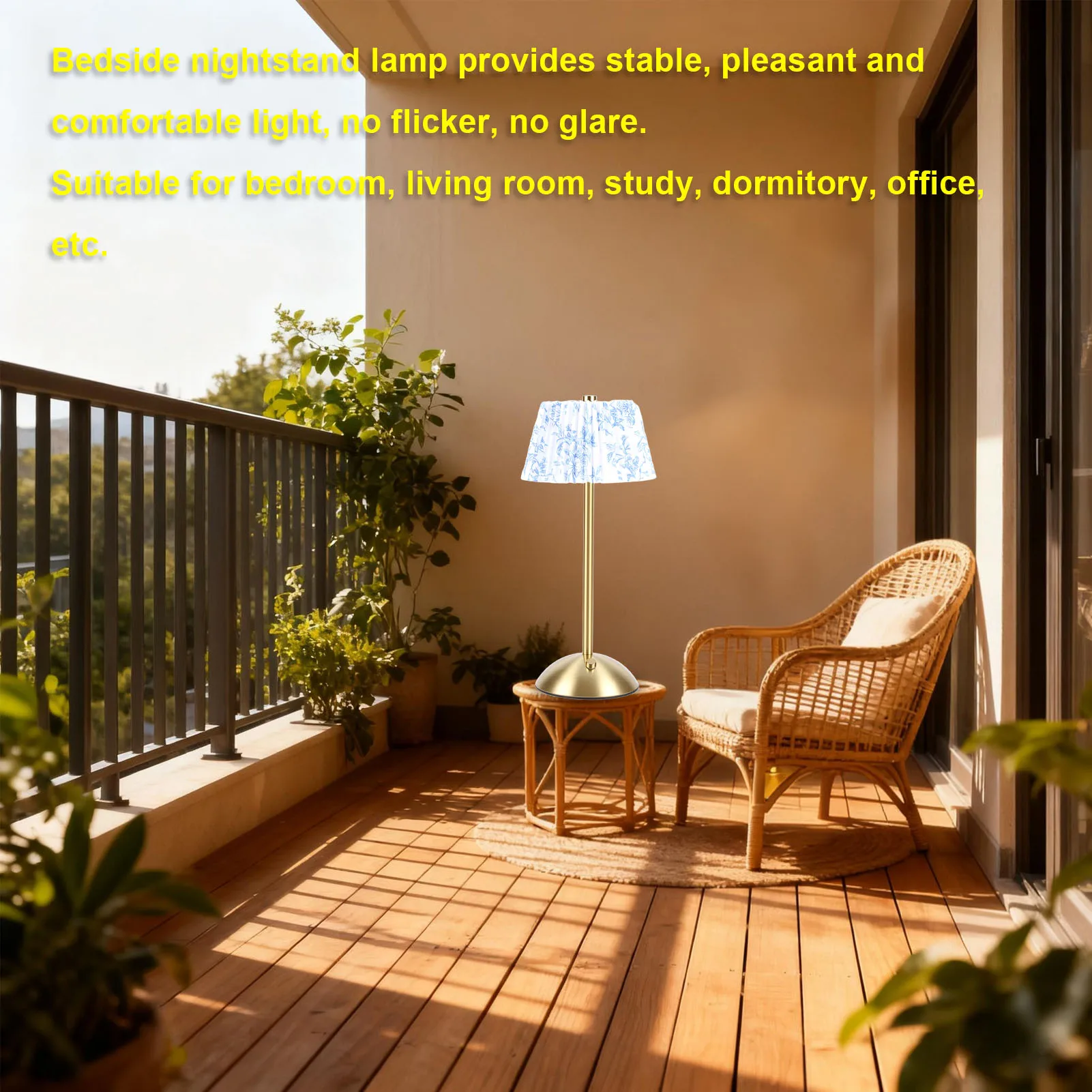 

Плиссированная настольная лампа с беспроводным сенсорным управлением, перезаряжаемая, на аккумуляторе 1200 мАч, для спальни и гостиной