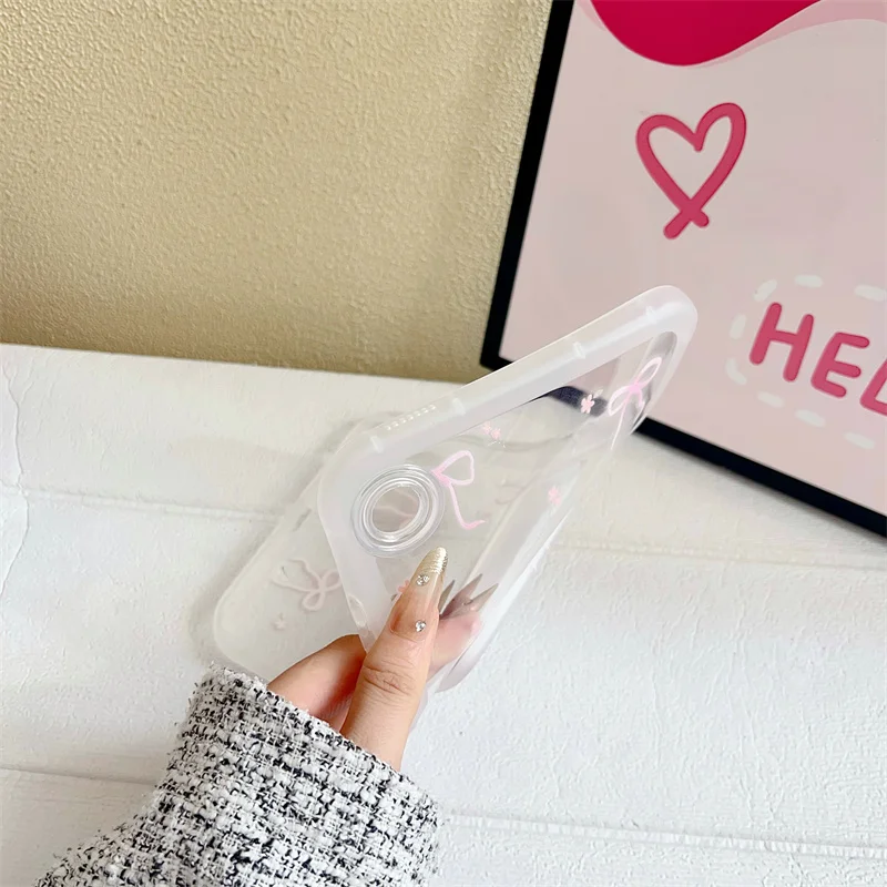 Bowknot Transparent Tablet Case For Samsung Tab S11 11 inch 2025 Tab A7 Lite A9 A11 8.7 A8 A9+ A11+ Plus 11