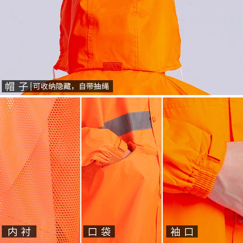 Reflective Clothes Set For Men Outdoor Secure Road Gardens Conserve Rescue Windproof Waterproof Raincoat Coat Customized Logo