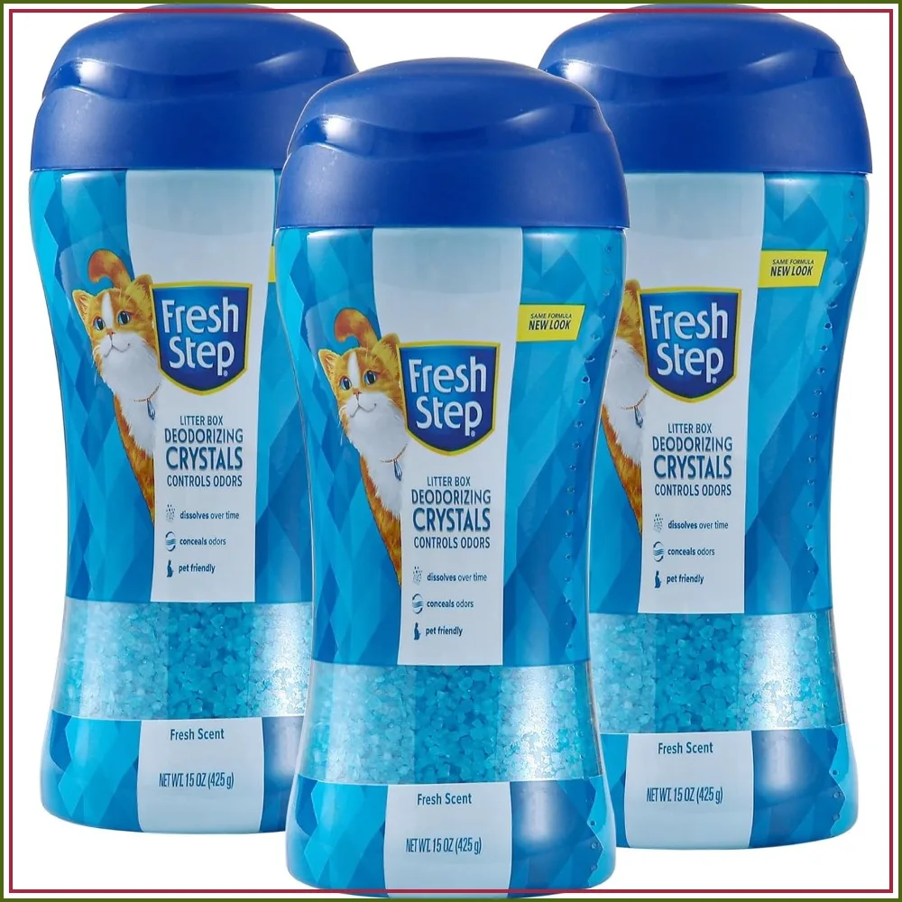 Non-Toxic Odor Neutralizing Crystals for Litter Boxes, Fresh Scent, 15 oz 3-Pack, Multi-Cat