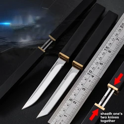 Hot Sale Dragon Double Knife M390 Powder Steel Fruit Knife Outdoor Portable Multi Ultra-sharp Straight Knife with Sheath