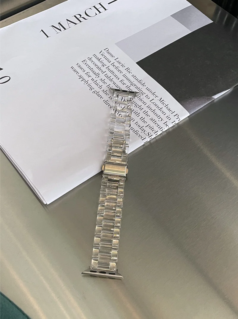 Transparentes Armband für Apple Watch 44mm 45 46 49 38 40 41 42mm Buntes Armband für iWatch Series 12 11 10 9 8 7 6 5 4 SE – Detail 4