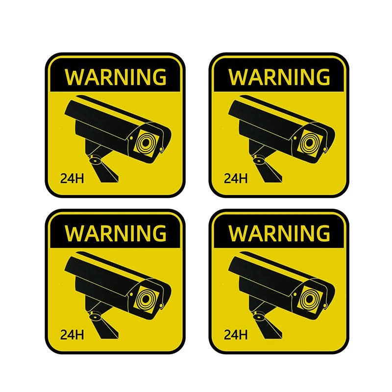 Warning Signs Waterproof Sunscreen Car Sticker Video Surveillance Alarm Stickers Car Styling Accessories