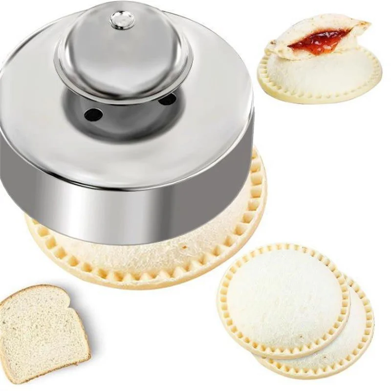 

1PC Sandwich Cutter And Sealer Stainless Steel Round Sandwich Maker Pastry Cookies Mold For Hamburgers Baking Bento Tools