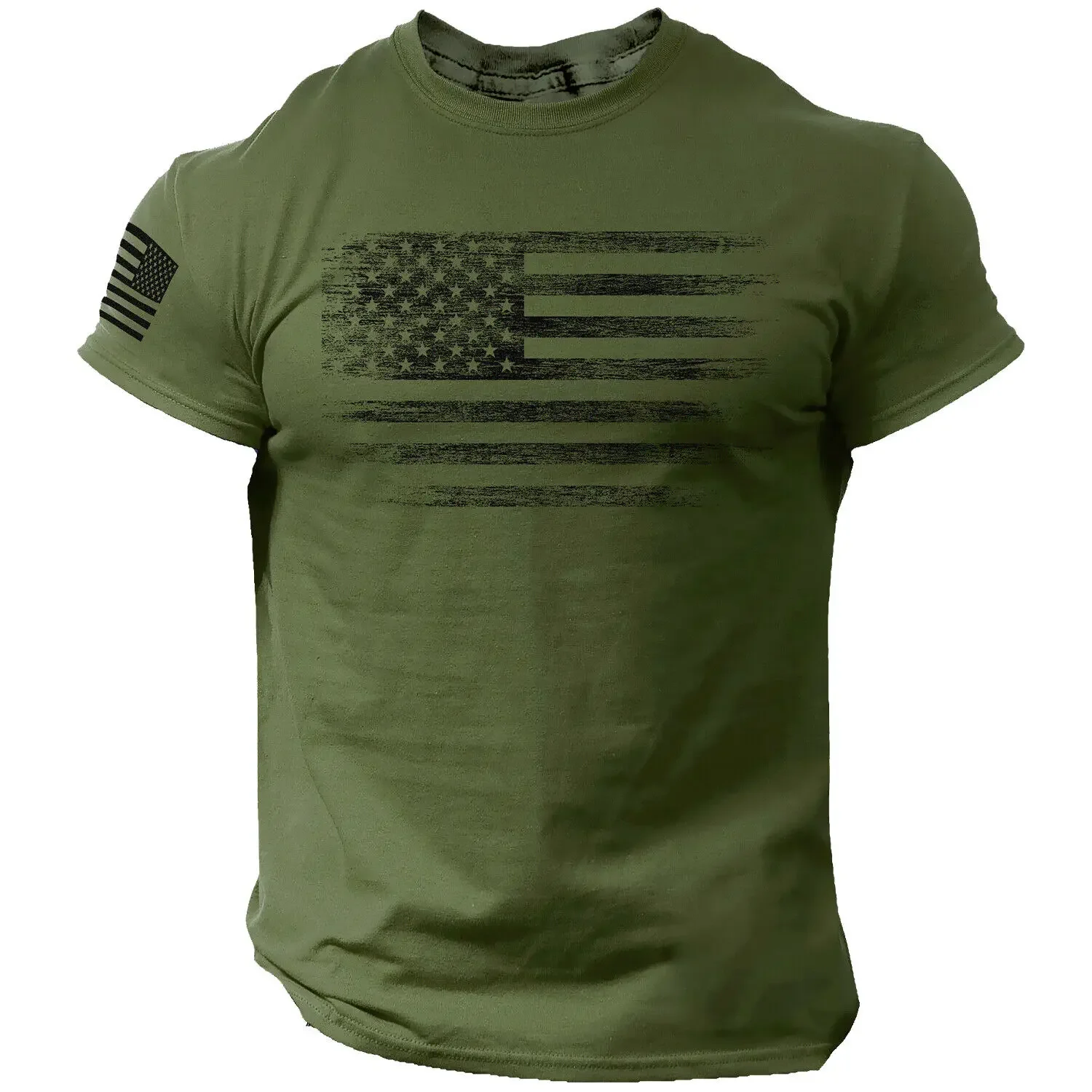 Gym Men's T-shirt 3d Printed American Flag Casual Fashion Short Sleeved Summer Sportswear Loose Comfortable Breathable Top