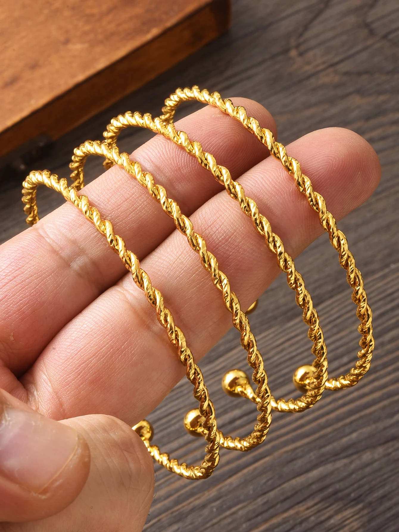 Special Discount Twisted Style Bangle Golden Color Adjustable Classic Cute Bracelet Jewelry Bangle Girl Birthday Party Gifts