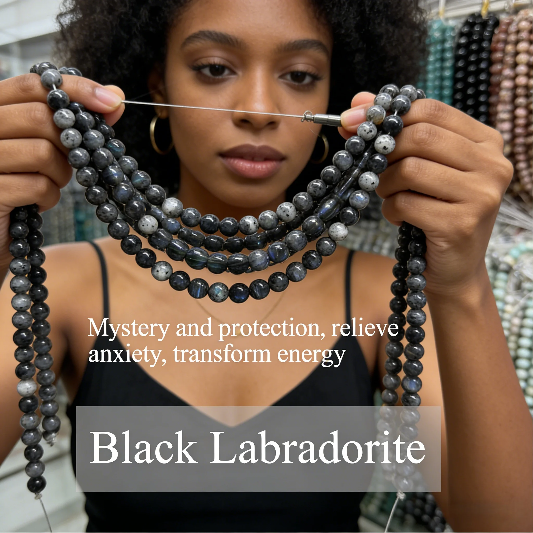 Czarne labradorytowe okrągłe k – Body Jewelry Diy recenzja i cena