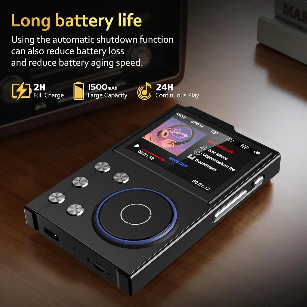 256 GB HiFi MP3-speler Bluetooth-compatibel 5.0 Lossless audiospeler Type-C Opladen Digitale audiospeler Ondersteuning 20 talen