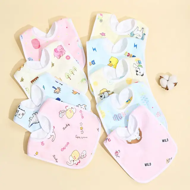 4013-8b8fcb.jpg Waterproof Cotton Baby Bib Set – 4/6/8/10 PCS Feeding Bibs for Newborns & Toddlers