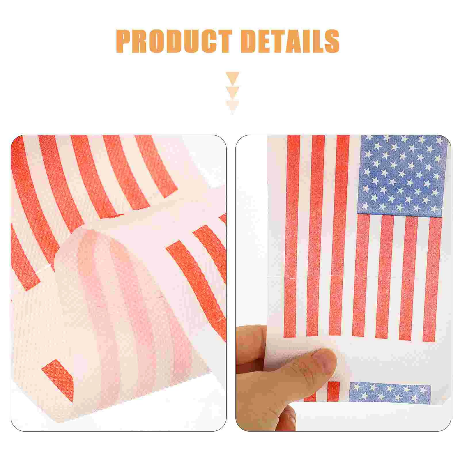 2 Rolls American Flag Paper Pattern Bathroom Toilet Scroll Embossed Design Used Papers Wood Pulp Tissue for