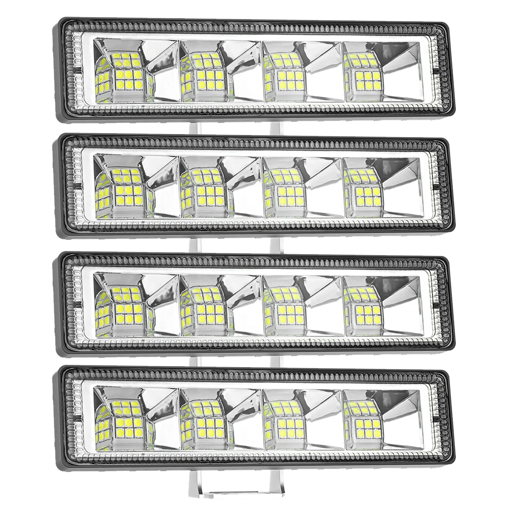 

1/2/4PCS 72W Wrok Light LED Light bar 3030LED 24SMD Led Bar Truck Tractor SUV 4x4 Car Led Headlights White Amber Yellow 12V 24V