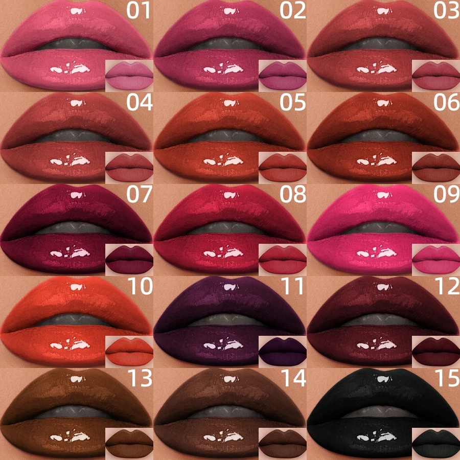 ลิปสติกแบบสองหัว 2 in 1 สีชัด ติดทนนาน กันน้ำ 24 ชม. เครื่องสำอางเกาหลี ของขวัญ ลิปทินท์ ปากอวบอิ่ม สีชมพู