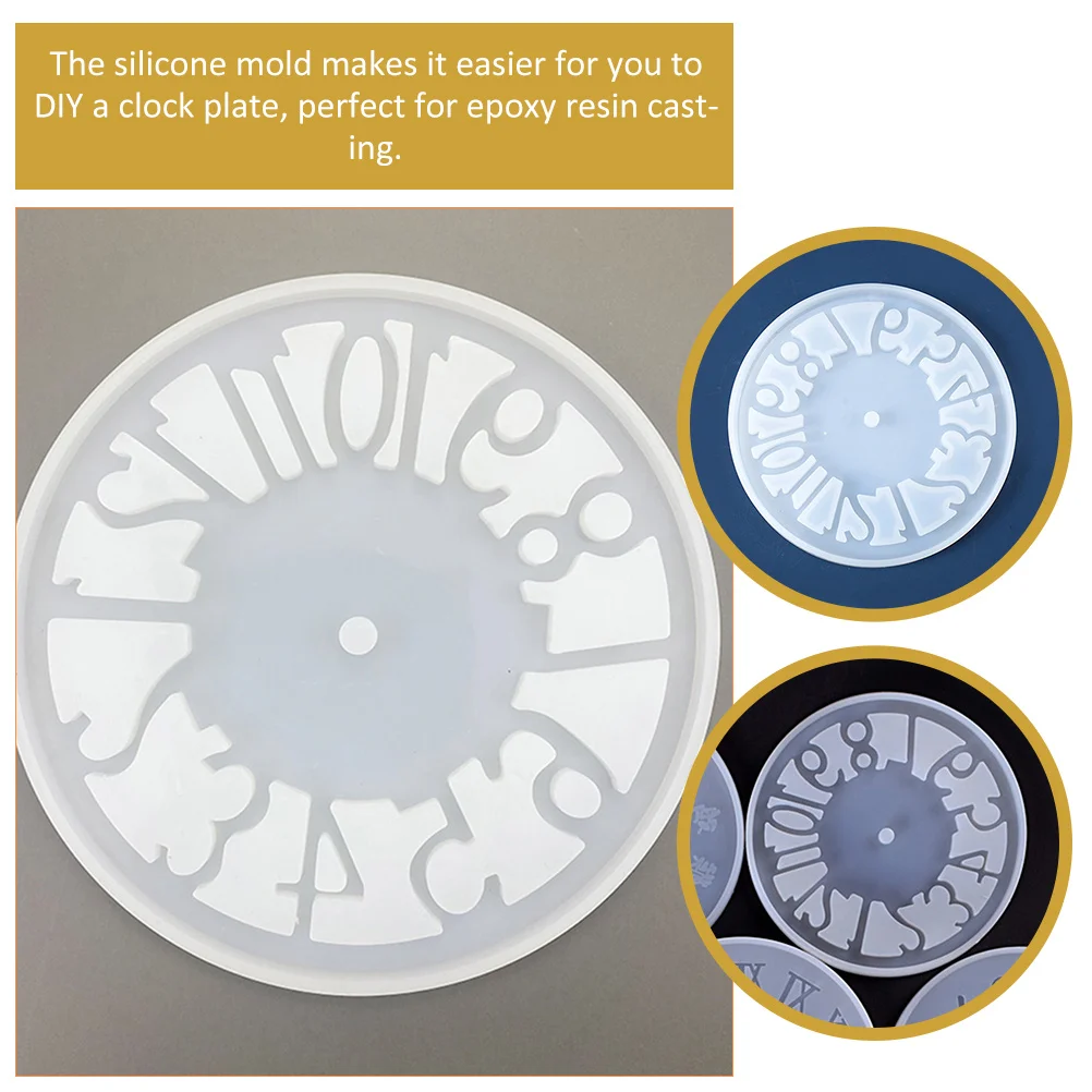 

2 Pcs Clock Making Molds Plate Materials Handmade Silica Gel Silicone for Epoxy Diy