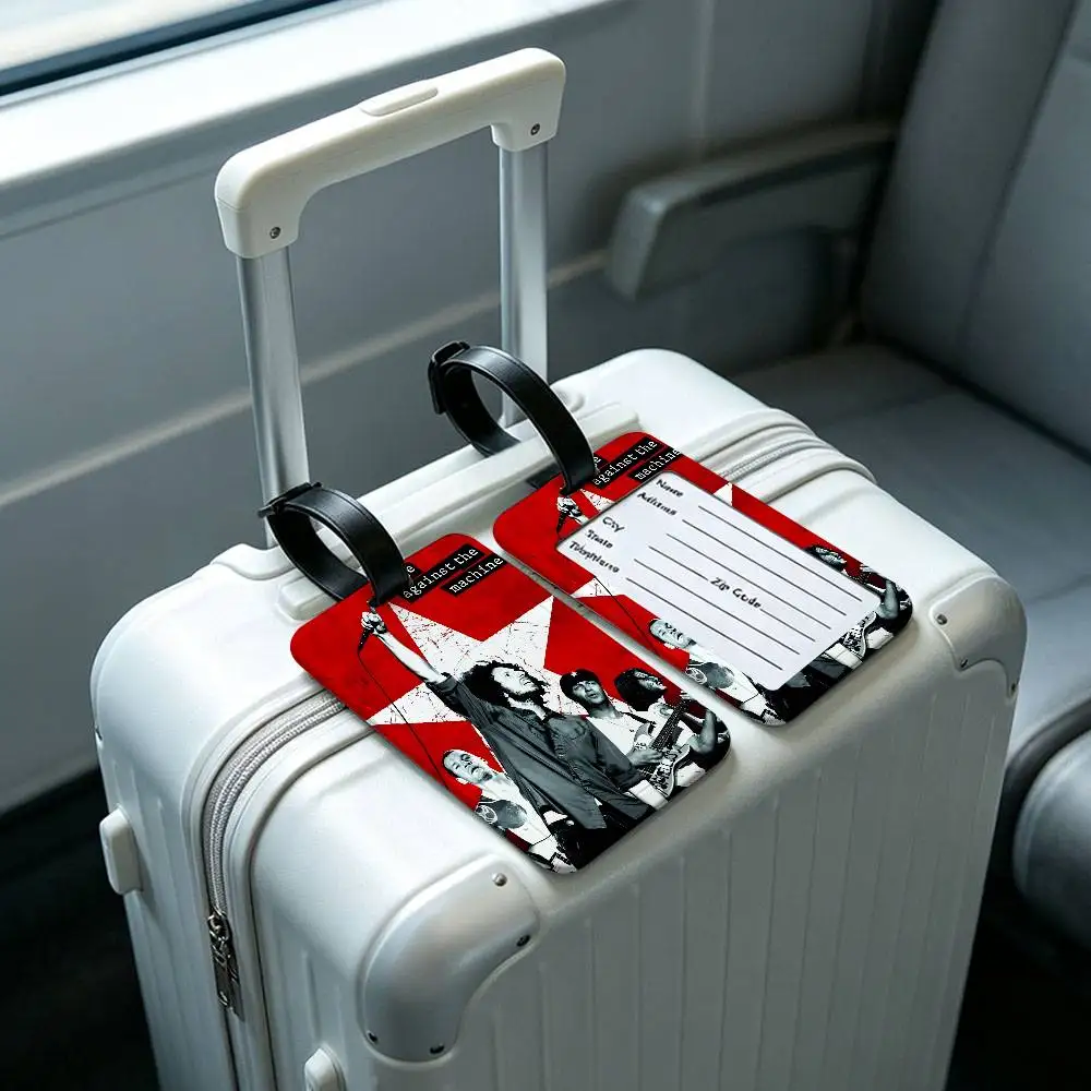 Rock Band Rage Against The Machine Classic Anime Travel Suitcase Luggage Tag PVC Information Card Anti lost Name Marker For Bag