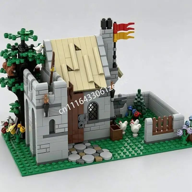 492PCS Medieval Cottage MOC Custom Building Blocks Fantasy Architecture Model DIY Creative Assembly Educational Toy Gift Display