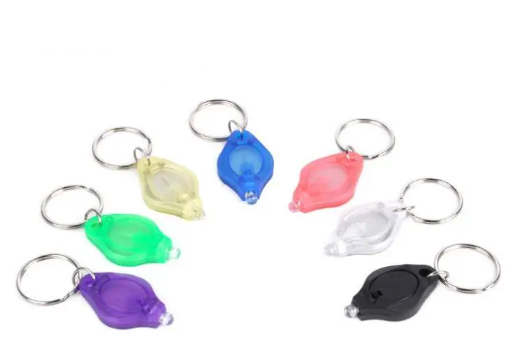 Dhl Free Shipping 400 Pcs/lot Led Keychain Uv Flashlight Colorful Micro Light Gift Light Cheap Money Detector Wholesale