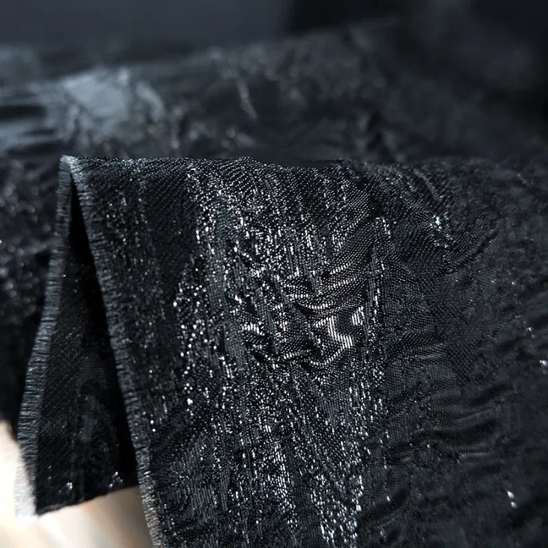 

Black Blend Jacquard Fabric Texture Dark Style Clothing Handmade DIY Jacket Bag Skirt Designer fabric for sewing