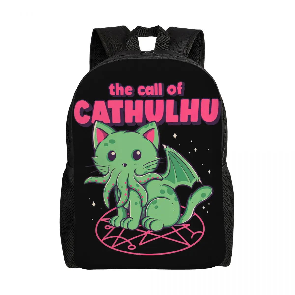 Sacs à dos personnalisés The Call Of Cthulhu pour hommes et femmes, sac à livres à la mode pour l'école, Lovecraft Monster Cat