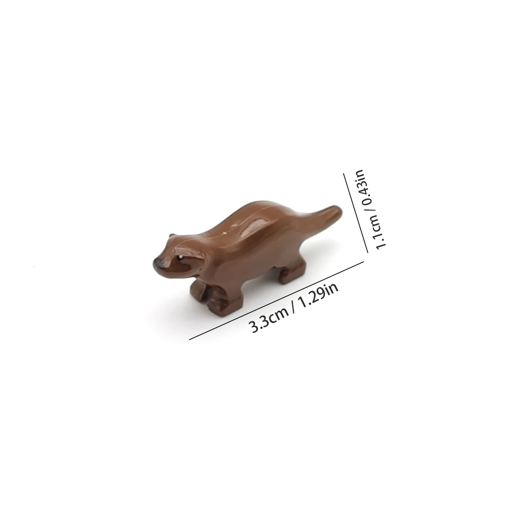 5 Stück Tier-Bausteine Otter MOC Wald-Fluss-Szene Dekoration DIY Zubehör Kinderspielzeug Geburtstagsgeschenk – Detail 5