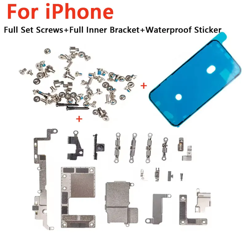 For IPhone X XR XS Max 11 12 13 14 Pro Max Complete Full Screw Set Metal Internal Bracket Replacement Parts Shield Plate Cover