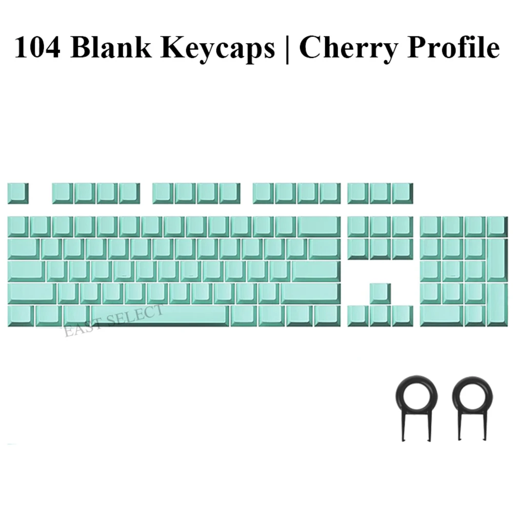 

Blank Keycap Set PBT Dye Sublimation Cherry Profile Key Cap for US/ISO Layout MX Switch Mechanical Keyboard (Green, 104 Keys)