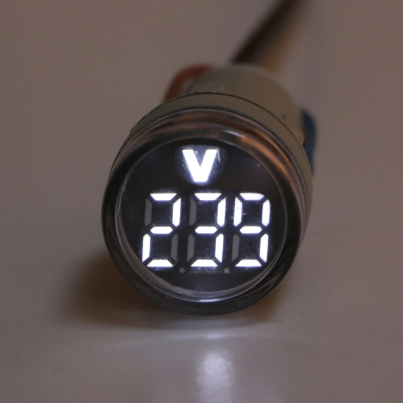 Đồng Hồ Kế LED Màn Hình Hiển Thị Kỹ Thuật Số Vôn Kế Đèn Báo Điện Áp 22 Mm 60-500V Máy Đo Đèn Báo Bảng Điều Khiển Điện Áp