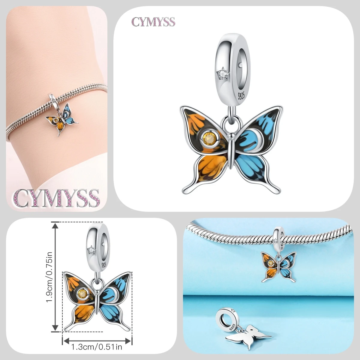 Zierlicher Anhänger aus 925er Sterlingsilber mit Engel-Gebetsperle, passend für Armreif, Armband, Halskette, DIY-Schmuck, Geburtstagsgeschenk für Frauen – Detail 17