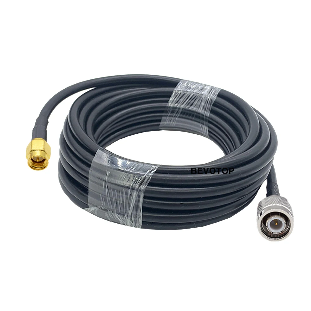 BEVOTOP TNC męski do SMA męski / żeński Seria RG58 Pigtail 50 Ohm Kabel koncentryczny RF Przedłużacz RG58 Zworka 50CM 5M 10M 30M