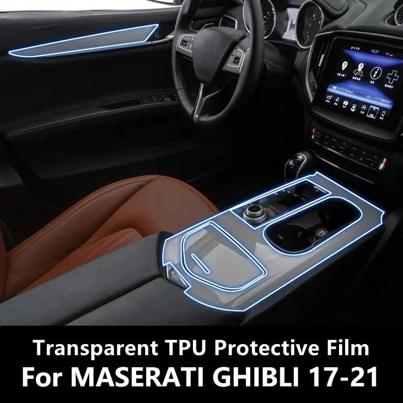 Película protectora de TPU transparente para consola central de coche MASERATI GHIBLI 17-21, accesorios de película de reparación antiarañazos, reacondicionamiento