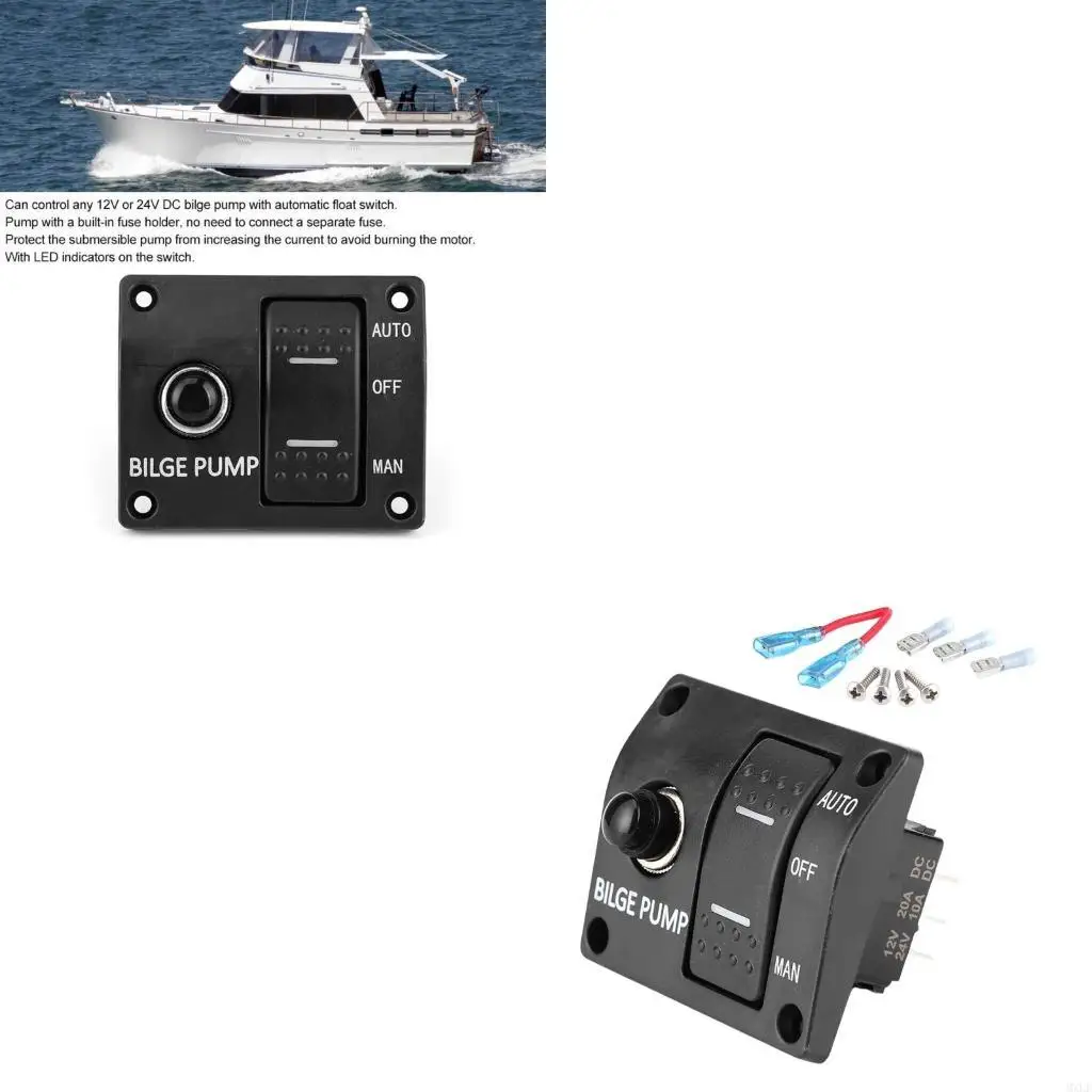 

Панель управления насосом насоса 3 Путь 12 В/24 В светодиодный индикатор морского переключателя