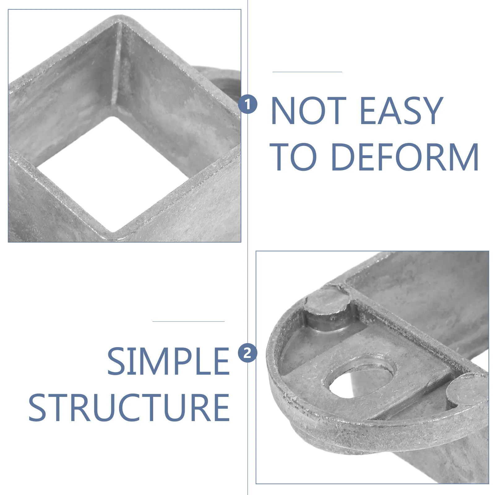 6Pcs Aluminum Handrail Flat Connector Post Flange Base Outdoor Fence Post Support Bracket Weather Resistant Metal Fence Bracket