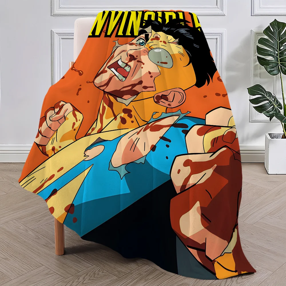 

Comic Cool TV Superhero I-Invincible Blanket Plush Nap Sofa rug for Living Room Office Bedroom Birthday Home Travel Kid Gifts