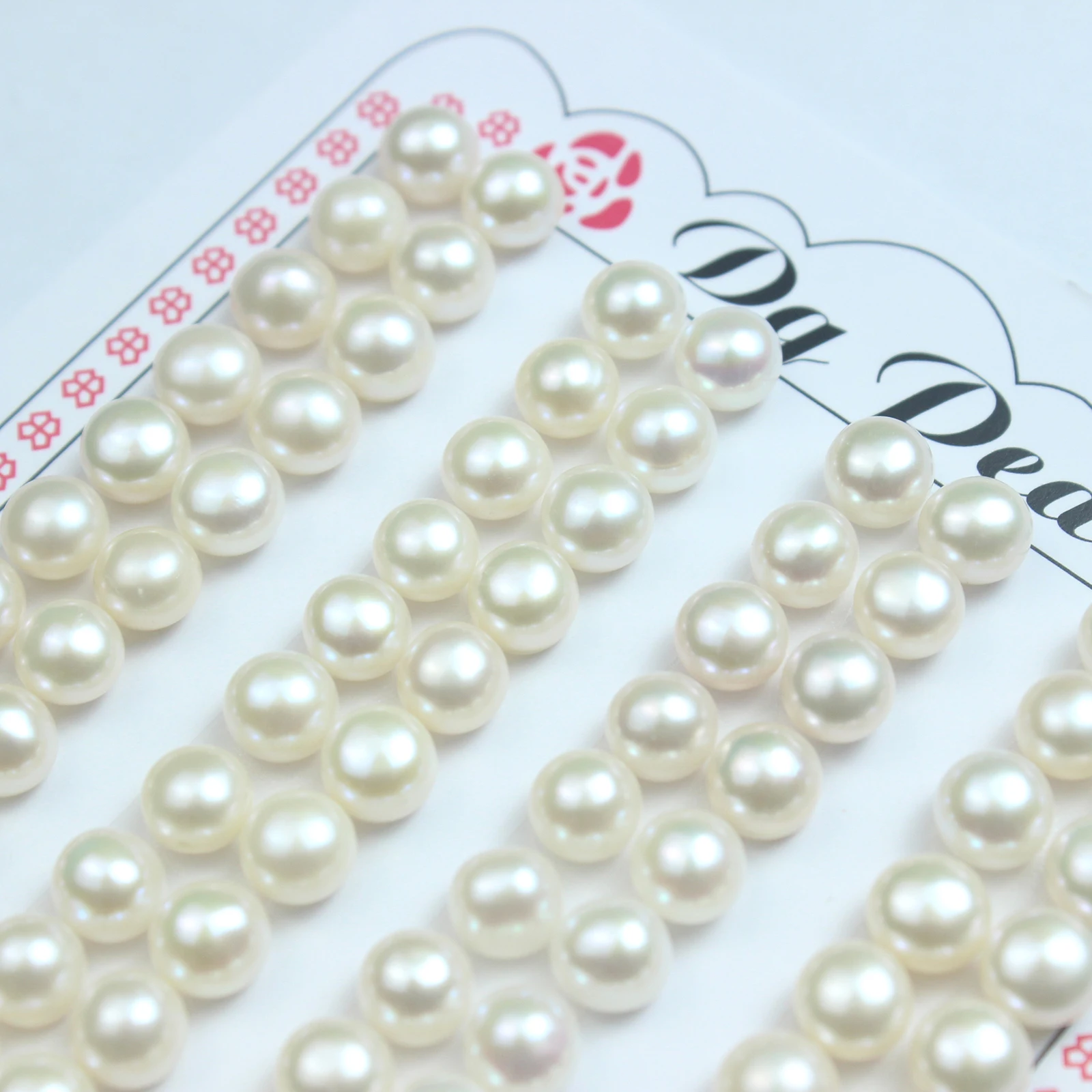 Natural Freshwater Pearl Bun Baroque Semi-Circular Half-Hole Loose Beads Diy Earrings Flat-Bottomed Ring Earring Accessories