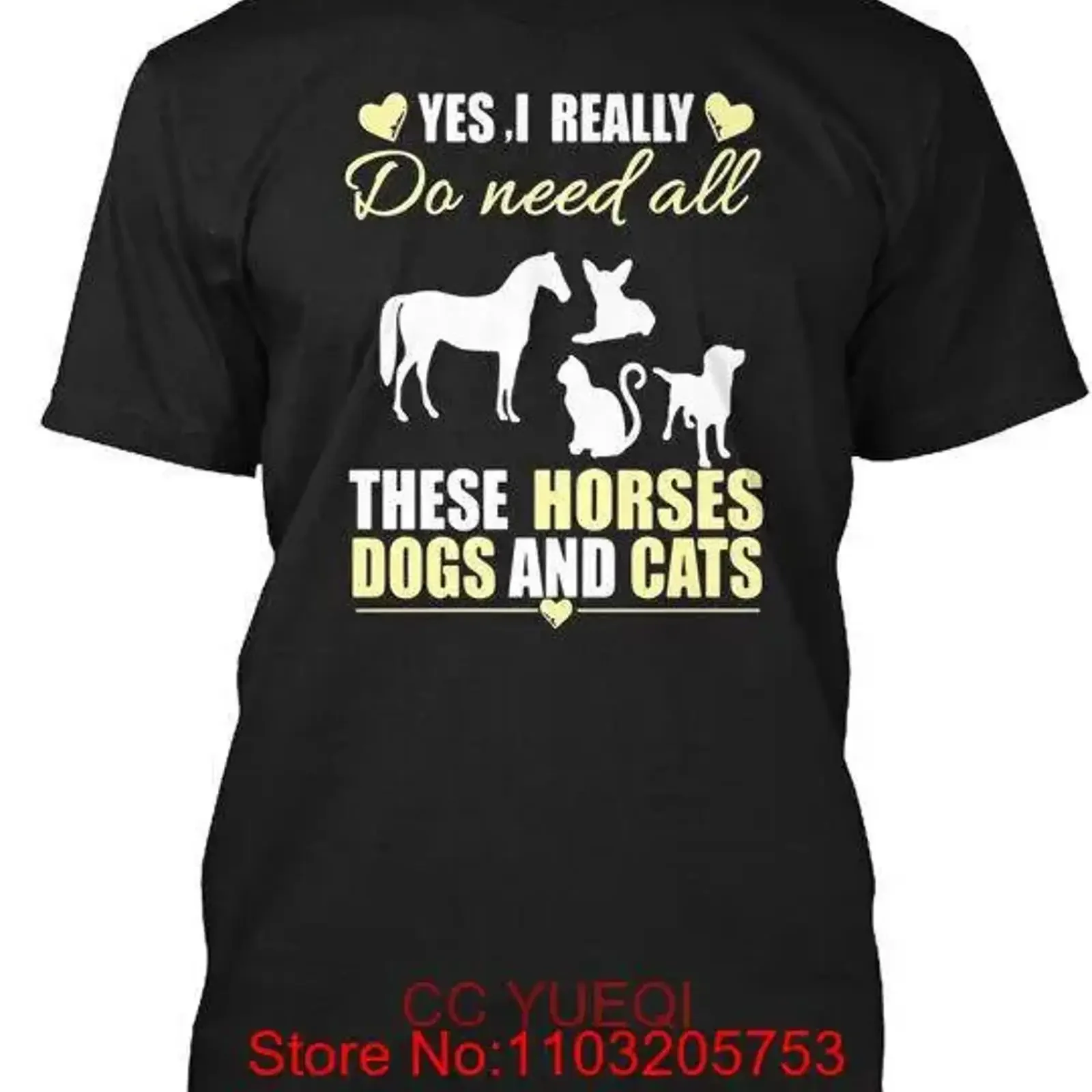 

Футболка Yes I Really Do Need All These Horses Dogs And Cats Made in USA S 5XL, винтажная стираная, удобная, растянутая