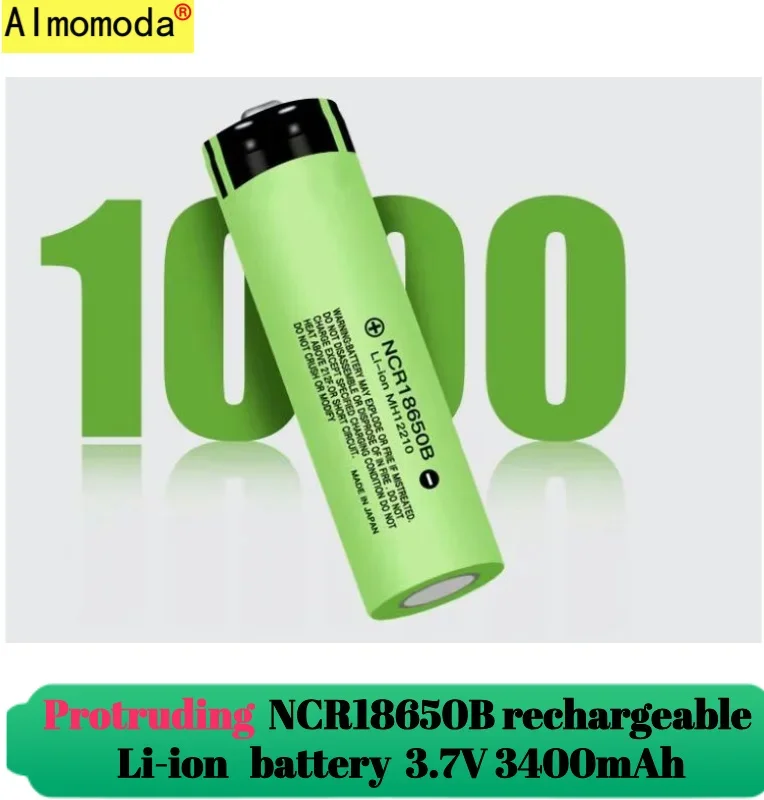 2024 protruding 100% USB rechargeable lithium battery NCR18650 3.7V 3400mAh 34B USB charger original battery cell flashlight