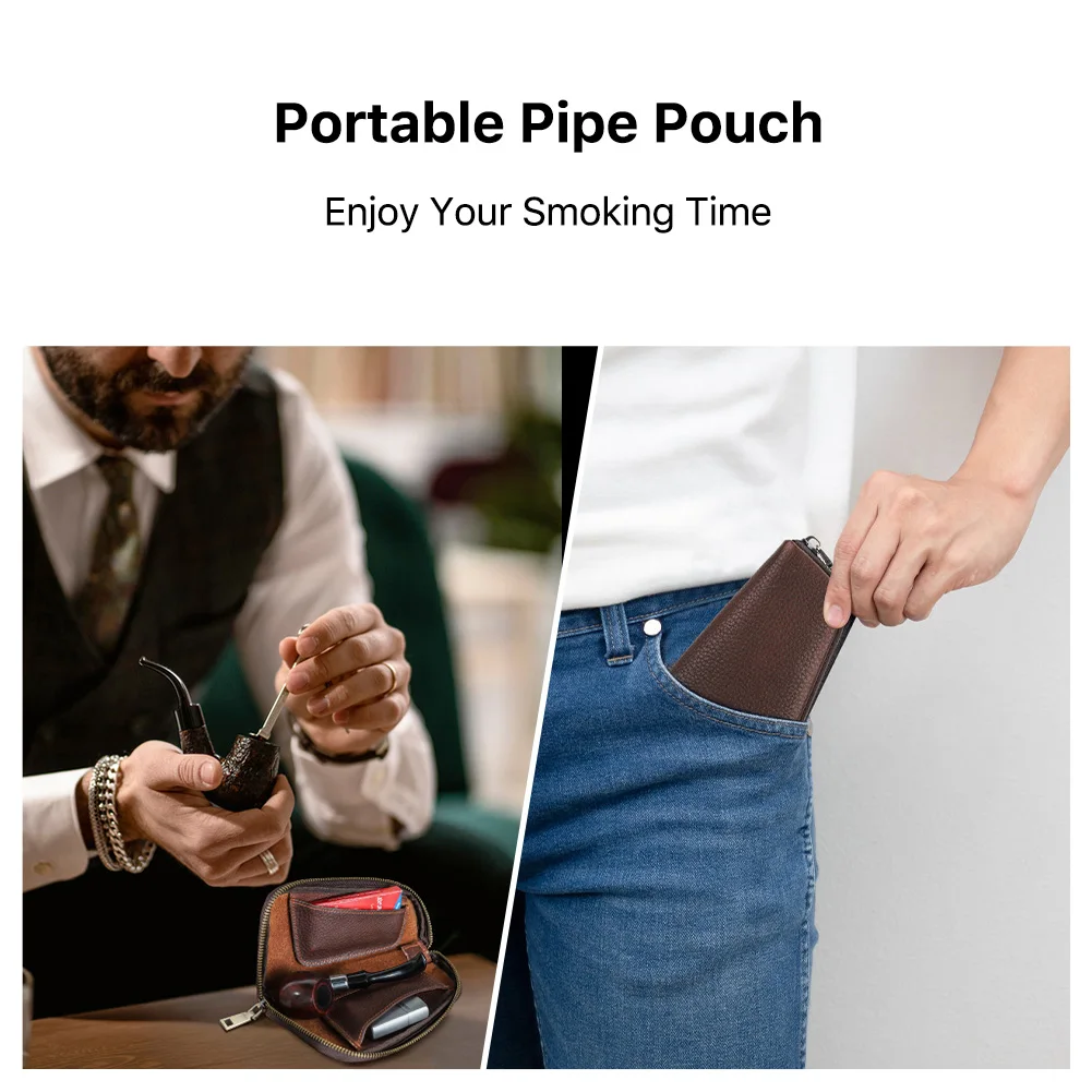 Genuine Leather Case for Tobacco Smoking Pipe Portable Herb Tobacco Smoking Pipe Pouch Smoking Tools Accessories