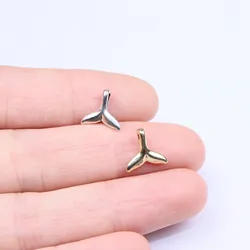 Eruifa 20pcs 10mm Pretty Mini Mermaid Tail Zinc Alloy Charms Pendant Jewelry DIY Handmade 2 Colors