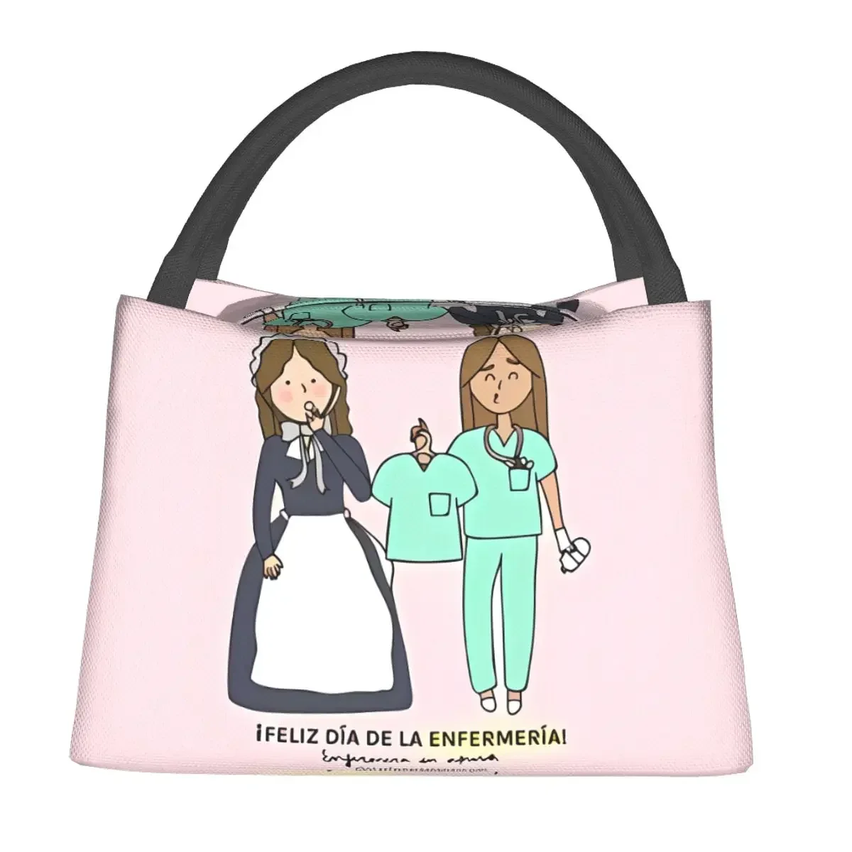 

Nurse Life Lunch Bag Enfermera En Apuros Funny Lunch Box School Portable Zipper Thermal Tote Handbags Designer Cooler Bag