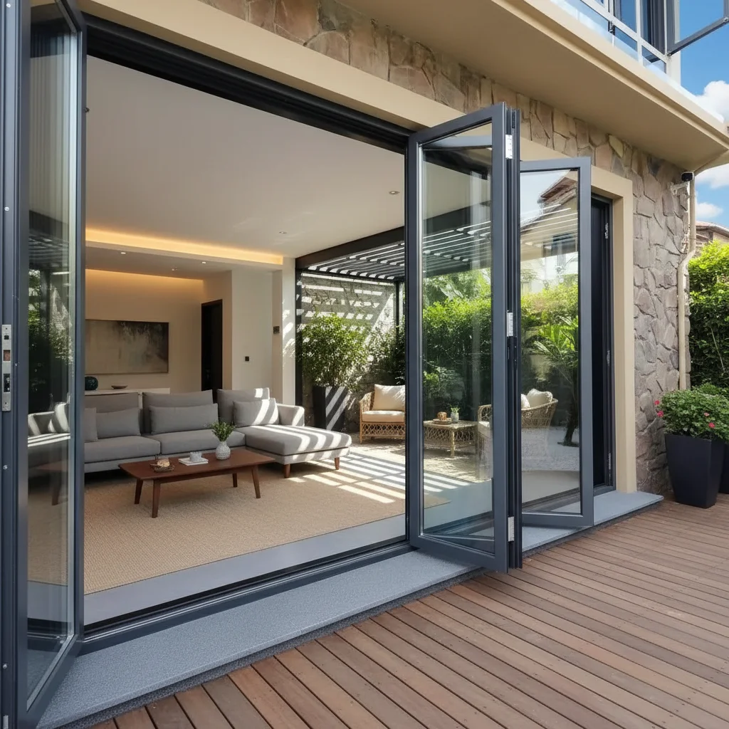 

Personalized Customization Saves Space Folding Door 6063 T5 Aluminum Alloy Certified Accordion Doors Durable Fold Up Doors