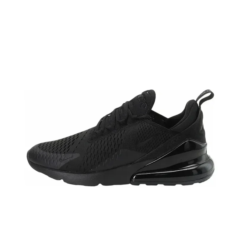 Nike Black Air Max 270 Fashion Men's and Women's Low Top Casual Running Shoes Comfortable Shock Absorption Sneakers