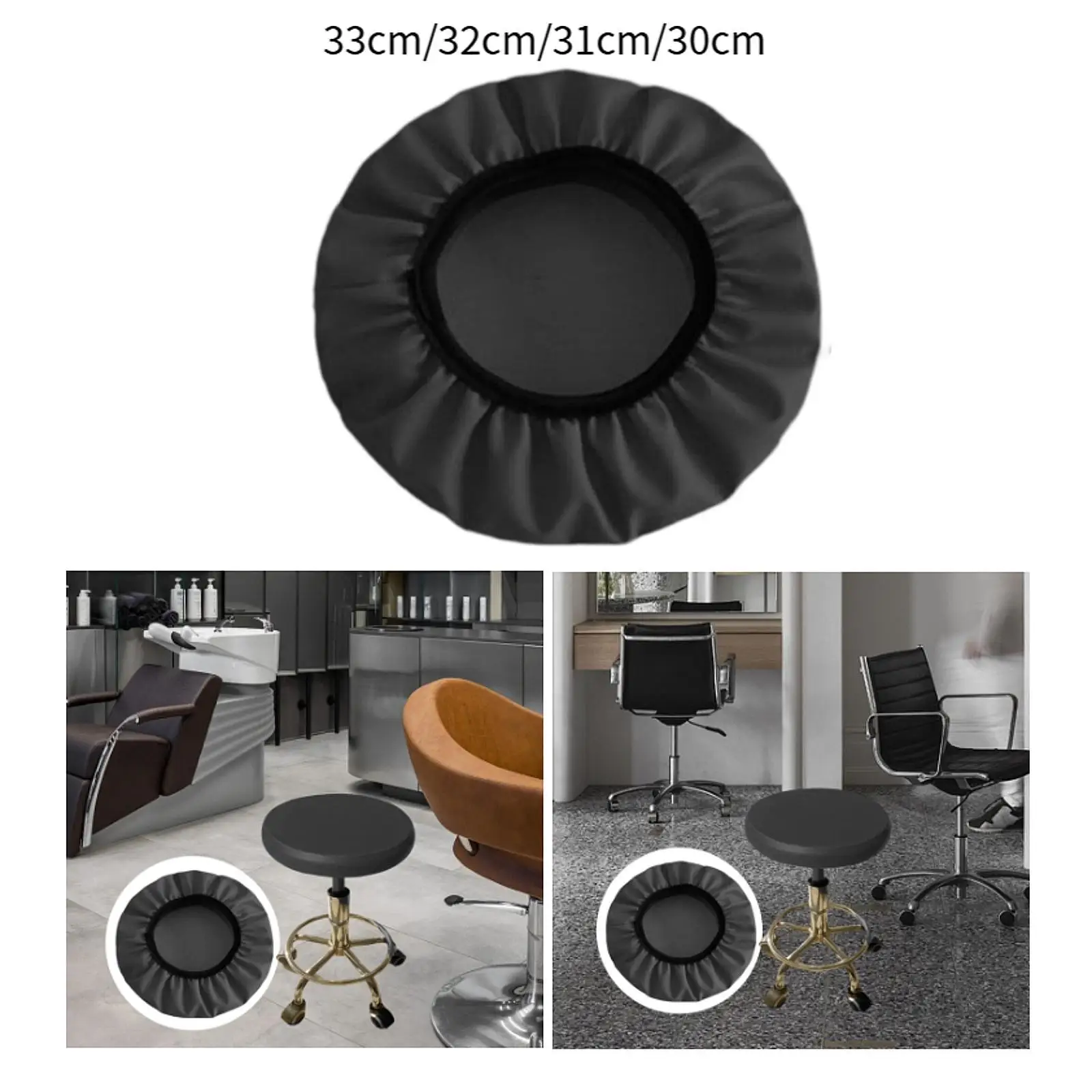 Round Stool Cover Elastic Bar Chair Slipcover Lightweight Easy Clean for Beauty Salon Home Decor - view 6
