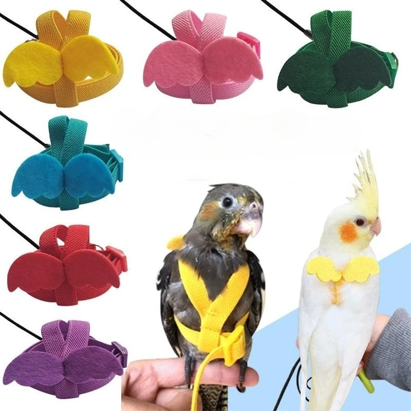 

Parrot Bird Flying Traction Rope Straps Band Adjustable Ultra-light Parrot Harness Outgoing Leash With Comfortable Handle