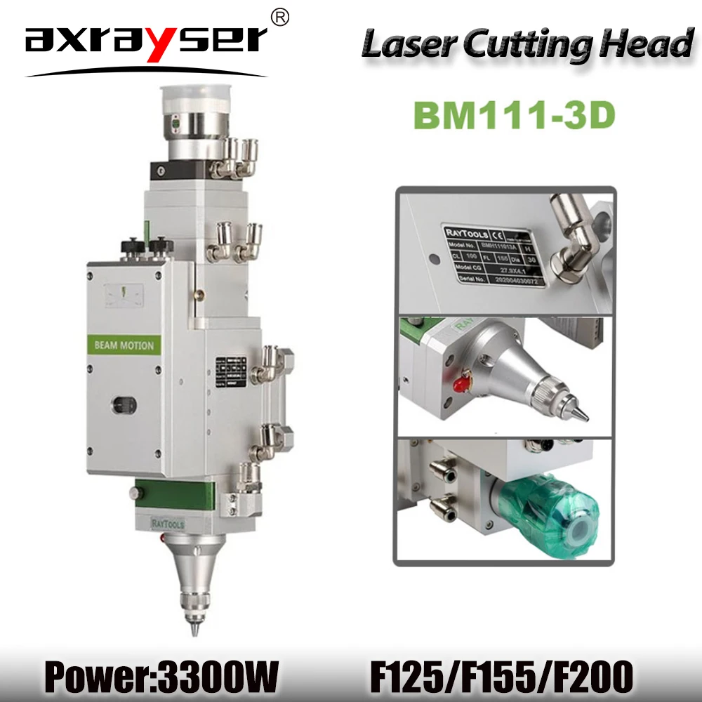 Raytools BM111 3D 0-3300w F125 F155 F200 High Performance Auto Focus for Laser Cutting Head 3D Tube Cutting