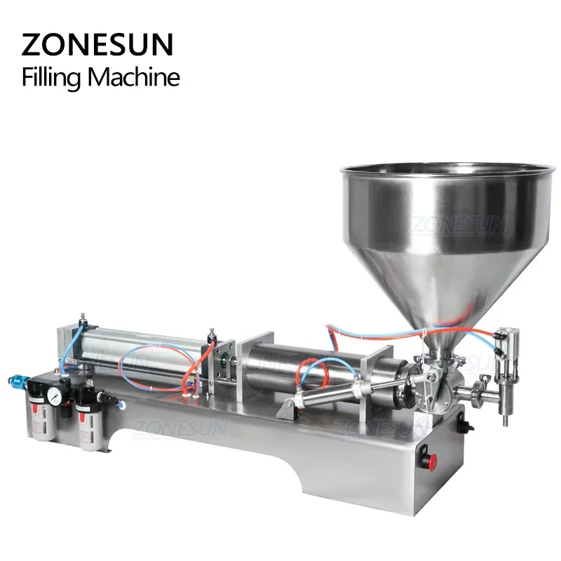 ZONESUN آلة تعبئة المعجون رئيس واحد هوائي بالكامل لزج السائل صلصة الطماطم العسل كريم هلام إنتاج الشامبو ZS-GT1P
