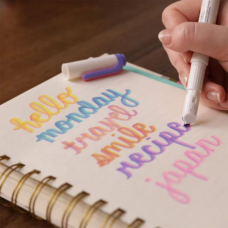 Nowy Zebra Mildliner Mix WKS23 Zakreślacz 4mm z ściętą końcówką, miękkie pastelowe kolory, dwukolorowy marker z podwójnym wkładem, limitowana edycja japońskich artykułów papierniczych. — zdjęcie produktu 6