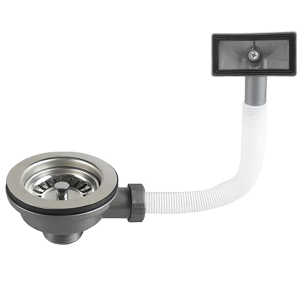 1Pack Sink Drain Fitting Strainer Basket Valve Stainless Steel & Overflow 114mm Household Supplies Bathroom Accessories
