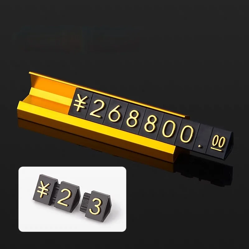 Mini Metal Jewelry Watch Ring Price Cube Tags Adjustable Number Small Plastic Price Label Sign Holder Display Stand