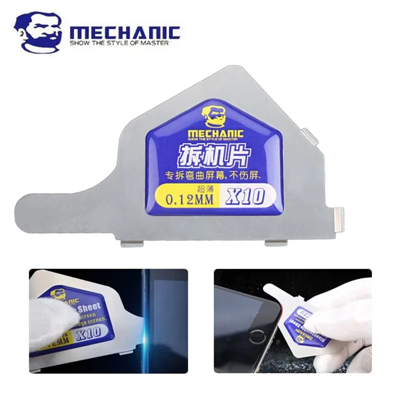MECHANIC X10 0.12mm Ultra-Thin Steel Disassemble Card for iPhone Samsung Mobile Phone LCD Screen Opener Prying Repair Tools
