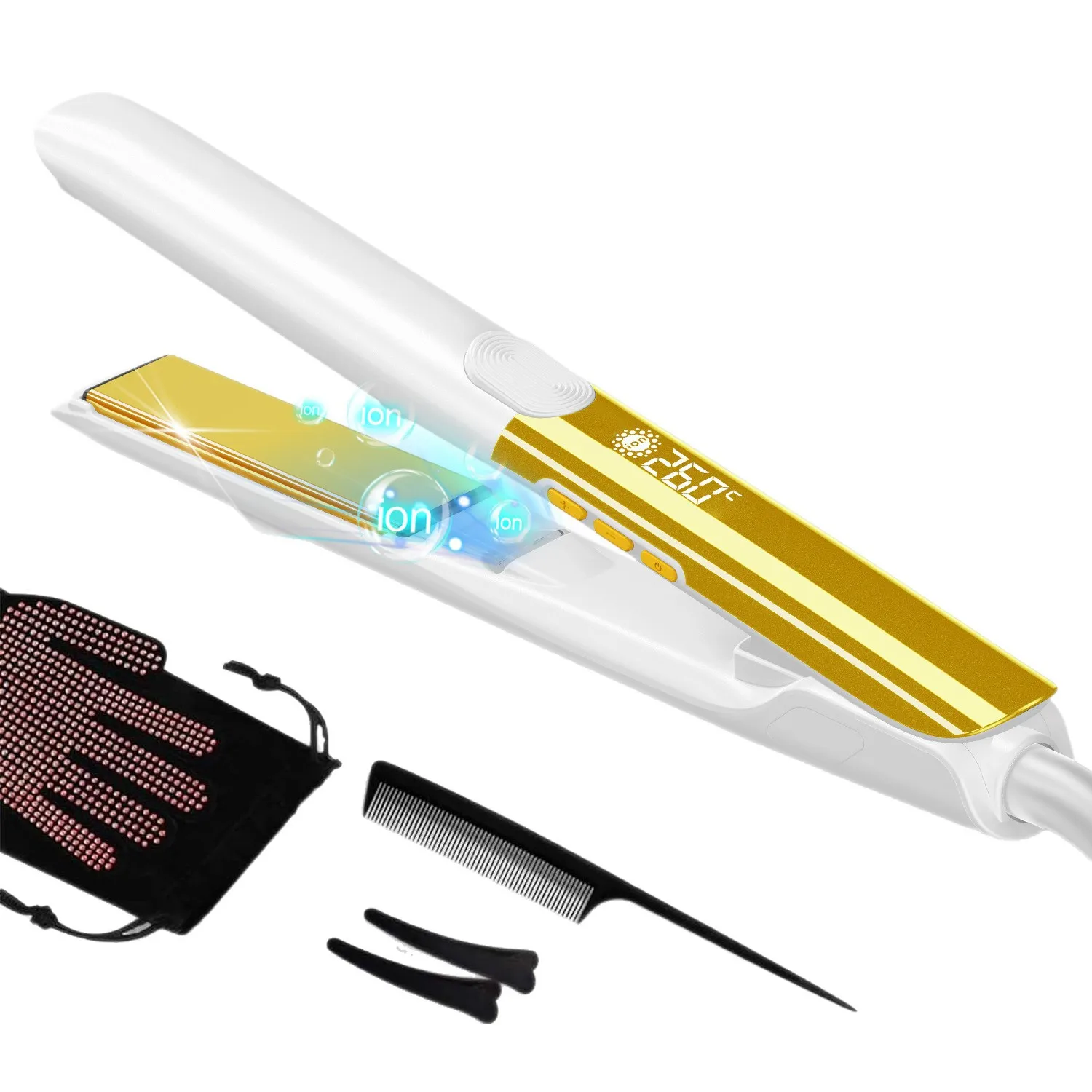 

Mirror Titanium Plate Hair Flat Iron with Plasma Keratin Treatment for Frizzy Hair Recovers the Damaged Hair Straightener