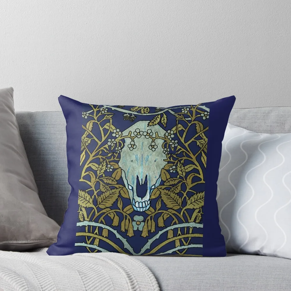 Art Nouveau Mari Lwyd Book Cover Design Throw Pillow Luxury Sofa Cushions Pillow Cases Decorative pillow cover christmas